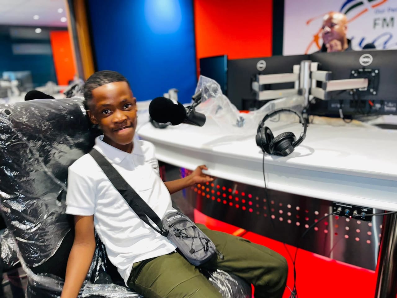 Young learner visiting the Kouga FM on-air studio