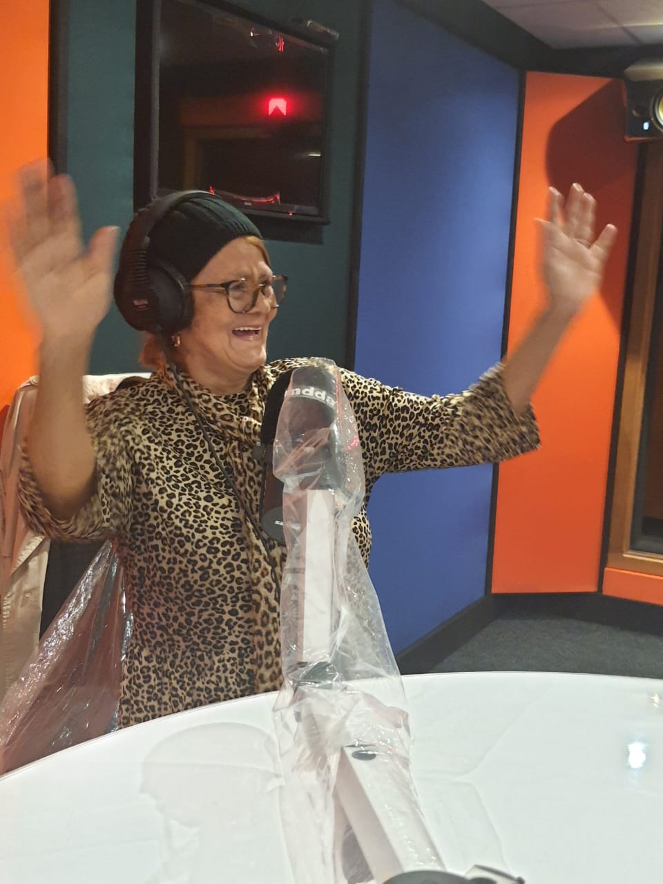 Listener celebrating live on air at Kouga FM