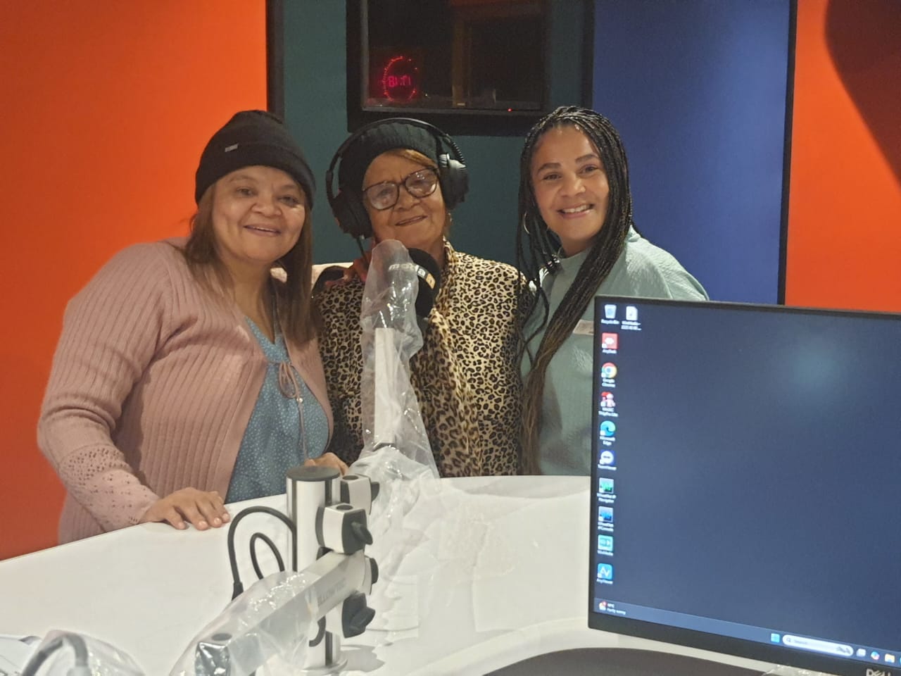 Three guests in the Kouga FM on-air studio